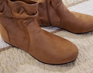Torrid faux leather tan boots, size 11.5